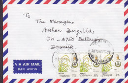 Perak Airmail Par Avion TELUKINTON 1997 Cover Brief To BALLERUP Denmark 3-Stripe Padi Stamps - Perak