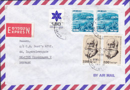 Israel Airmail "ORMECA" Orient Mercantile Agency, EXPRÉS Label HAIFA 1979 Cover Lettera Denmark Dr. Max Nordau (2 Scans) - Luchtpost