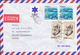 Israel Airmail "ORMECA" Orient Mercantile Agency, EXPRÉS Label HAIFA 1979 Cover Lettera Denmark Dr. Max Nordau (2 Scans) - Poste Aérienne