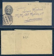 Switzerland 1896 Postal History Rare Old Wrapper Postal Stationary Lausanne D.337 - Brieven En Documenten