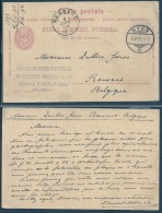 Switzerland 1893 Postal History Rare Old Postcard Postal Stationery Nyon To Belgium D.341 - Covers & Documents