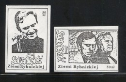 POLAND SOLIDARITY SOLIDARNOSC ZIEMI RYBNICKIEJ SAINT JERZY POPIELUSZKO SET OF 2 CHRISTIANITY RELIGION PRIEST MARTYR - Solidarnosc-Vignetten