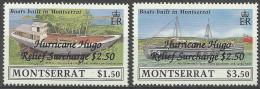 MONTSERRAT - 1989 Hurricane Relief Surcharges - Ships. Scott B1-2. MNH ** - Montserrat