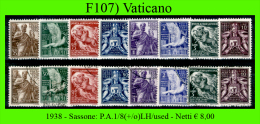 Vaticano-F0107 - 1938 - Sassone: P.A. N.1/8(+/o)LH/Used - Privi Di Difetti Occulti. - Poste Aérienne
