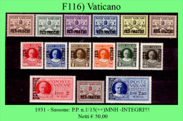 Vaticano-F0116 - 1931 - Sassone: P.P. N.1/15(++)MNH - INTEGRI!!! - Paketmarken