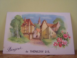 THENEZAY (DEUX-SEVRES)  CARTE FANTAISIE.  BONJOUR DE...........    3227JA2BIS. - Thenezay