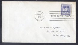 United States 1940 Famous Persons 5c FDC K.501 - 1851-1940