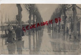 93 -  NEUILLY PLAISANCE - CRUE DE LA MARNE 1910- AVENUE VICTOR HUGO ET L' EGLISE - Neuilly Plaisance