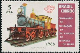 BX0367 Brazil 1968 Locomotive Railway Construction 1v MNH - Neufs