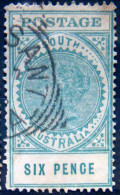 SOUTH AUSTRALIA 1904 6d Queen Victoria USED Scott137 CV$6 **RARE** - Gebruikt