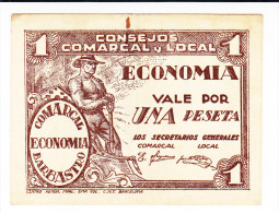 BILLETE LOCAL GUERRA CIVIL 1 PTS CONSEJO MUNICIPAL DE BARBASTRO - Other & Unclassified