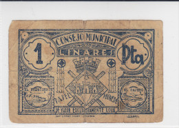 BILLETE LOCAL GUERRA CIVIL 1 PTS CONSEJO MUNICIPAL DE LINARES - Other & Unclassified