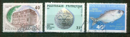 La Poste - POLYNESIE FRANCAISE - Bureau De 1915 - Métiers D'art - Poisson D'eau Douce - N° 323-325-352 - 1988 - Gebruikt