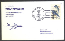 Swissair 1968 New York - Frankfurt First Flight Cover - Sonstige & Ohne Zuordnung