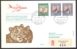 Swissair 1968 Zuerich - Nairobi Registered First Flight Cover - Erst- U. Sonderflugbriefe