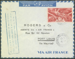 Air France 1947 Flight Cover Madagascar - Ile Maurice (Mauritius) - Posta Aerea