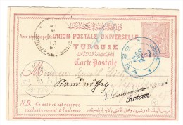 Türkei - Ganzsache UPU  20 Para 14-9-1894 Péra Nach Nürnberg AK-0 Und Retourgesendet - Covers & Documents