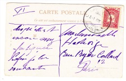 Türkei - 20 Paras Galata Auf AK Motiv Postes Imp. Ottomane à Stamboul Belebt - Cartas & Documentos