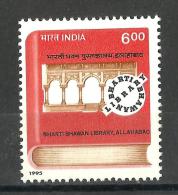 INDIA, 1995,  Bharti Bhawan Library, Allahabad, Commemoration,  MNH,  (**) - Ongebruikt