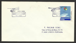 Portugal Poste Par Hélicoptère Vol Porto Lisbonne Journée Du Timbre 1979 Helicopter Mailed Cover Oporto Lisbon Stamp Day - Storia Postale