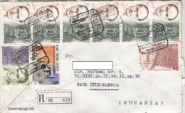 STAMPS ON REGISTERED COVER, NICE FRANKING, PERSONALITIES, SIDERURGY, 1992, SPAIN - Cartas & Documentos