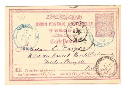 UPU GS 20 Paras 2.7.1896 Péra Nach Bruxelles - Lettres & Documents