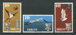 FORMOSE TAIWAN 1963 N° 434/436 * Neufs  = MH Infime Trace De Charnières Cote 45 € Faune Oiseaux Birds Fauna Animaux - Unused Stamps