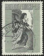 CITTÀ DEL VATICANO VATIKAN VATICAN CITY 1956 AEREA ARCANGELO GABRIELE GABRIEL ARCHANGEL LIRE 5 USATO USED OBLITERE' - Poste Aérienne