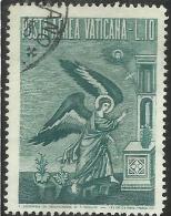 VATICANO VATIKAN VATICAN  1956 AEREA ARCANGELO GABRIELE GABRIEL ARCHANGEL LIRE 10 USATO USED - Poste Aérienne