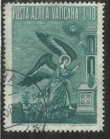 VATICANO VATIKAN VATICAN 1951956 AEREA ARCANGELO GABRIELE GABRIEL ARCHANGEL LIRE 10 USATO USED - Airmail