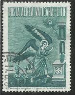 VATICANO VATIKAN VATICAN 1951956 AEREA ARCANGELO GABRIELE GABRIEL ARCHANGEL LIRE 10 USATO USED - Airmail