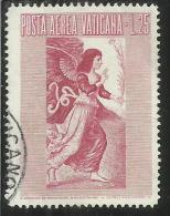 VATICANO VATIKAN VATICAN  1956 AEREA ARCANGELO GABRIELE GABRIEL ARCHANGEL LIRE 25 USATO USED - Poste Aérienne