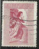 VATICANO VATIKAN VATICAN  1956 AEREA ARCANGELO GABRIELE GABRIEL ARCHANGEL LIRE 25 USATO USED - Airmail