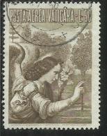 VATICANO VATIKAN VATICAN  1956 AEREA ARCANGELO GABRIELE GABRIEL ARCHANGEL LIRE 50 USATO USED - Posta Aerea