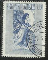 VATICANO VATIKAN VATICAN  1956 AEREA ARCANGELO GABRIELE GABRIEL ARCHANGEL LIRE 60 USATO USED - Aéreo