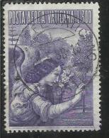 VATICANO VATIKAN VATICAN  1956 AEREA ARCANGELO GABRIELE GABRIEL ARCHANGEL LIRE 300 USATO USED - Poste Aérienne