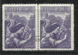 VATICANO VATIKAN VATICAN  1956 AEREA ARCANGELO GABRIELE GABRIEL ARCHANGEL LIRE 300 COPPIA USATA PAIR USED - Airmail