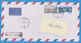 STAMPS ON PAR AVION COVER, NICE FRANKING ROMANIA  ARCHITECTURE - Lettres & Documents