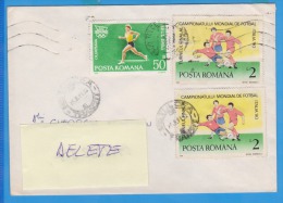 STAMPS ON COVER, NICE FRANKING ROMANIA  SPORT FOOTBALL - Cartas & Documentos