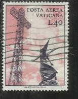 VATICANO VATIKAN VATICAN 1967 POSTA AEREA AIR MAIL SOGGETTI VARI LIRE 40 USATO USED - Poste Aérienne