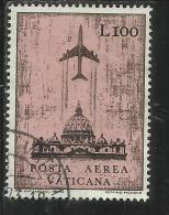 VATICANO VATIKAN VATICAN 1967 POSTA AEREA AIR MAIL SOGGETTI VARI LIRE 100 USATO USED - Poste Aérienne