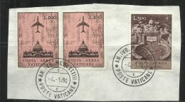 VATICANO VATIKAN VATICAN 1967 POSTA AEREA AIR MAIL SOGGETTI VARI LIRE 100 COPPIA + 500 USATI  USED - Poste Aérienne