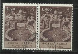 VATICANO VATIKAN VATICAN 1967 POSTA AEREA AIR MAIL SOGGETTI VARI LIRE 500 COPPIA USATA PAIR USED - Poste Aérienne