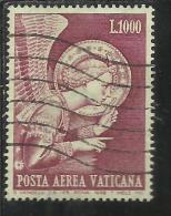 VATICANO VATIKAN VATICAN 1968 POSTA AEREA AIR MAIL ANGELO ANGEL LIRE 1000 USATO USED - Posta Aerea