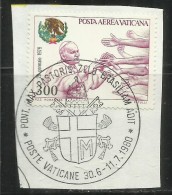 VATICANO VATIKAN VATICAN 1980 POSTA AEREA AIR MAIL VIAGGI DEL PAPA GIOVANNI PAOLO II POPE'S TRAVELS LIRE 300 USATO USED - Posta Aerea