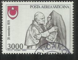 VATICANO VATIKAN VATICAN 1980 POSTA AEREA AIR MAIL VIAGGI DEL PAPA GIOVANNI PAOLO II POPE'S TRAVELS LIRE 3000 USATO USED - Poste Aérienne