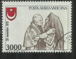 VATICANO VATIKAN VATICAN 1980 POSTA AEREA AIR MAIL VIAGGI DEL PAPA GIOVANNI PAOLO II POPE'S TRAVELS LIRE 3000 USATO USED - Posta Aerea