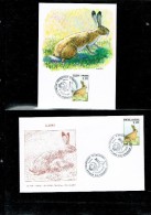 3 DOCUMENTS  (mAX-CARD+fdc+eNCART) LLEBRE LIEBRE LAPIN - Grey Partridge