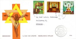 ANTILLES NEERLANDAISES. N°405-7 De 1970 Sur Enveloppe 1er Jour (FDC). Synagogue/Eglise. - Mezquitas Y Sinagogas