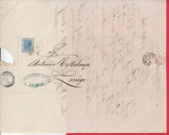 Italy 1874 Postal History Rare Cover + Content Verona To Lonigo D.502 - Postwaardestukken